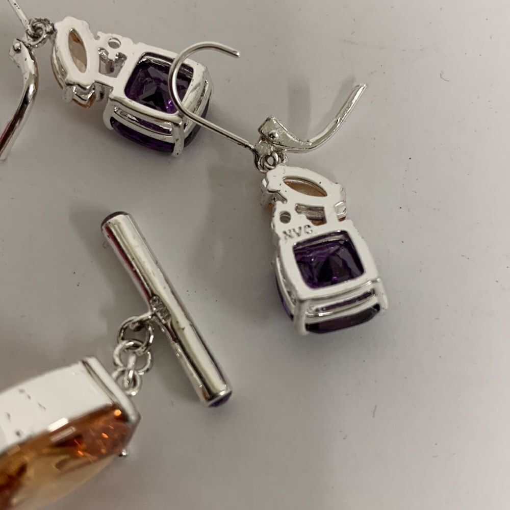 NVC Silver Tone Bracelet and Earrings - Picture 3 of 6